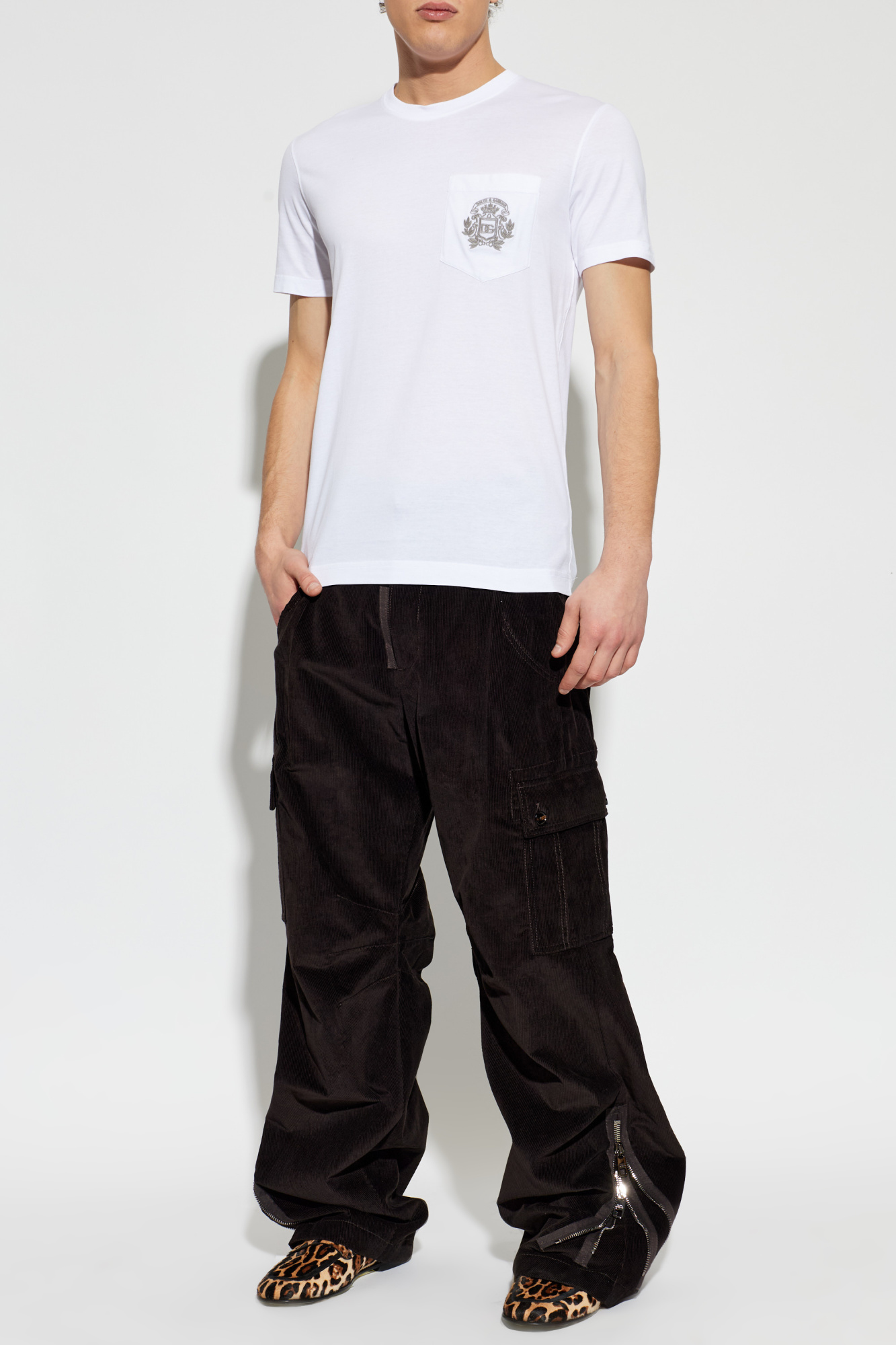 Dolce & Gabbana T-shirt with embroidered logo | Men's | Vitkac